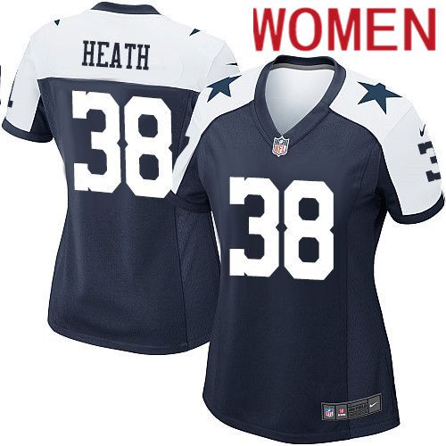 Women Dallas Cowboys 38 Jeff Heath Nike Navy Alternate Game Team NFL Jersey